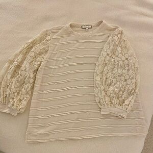 Eri + Ali Anthropologie ivory top